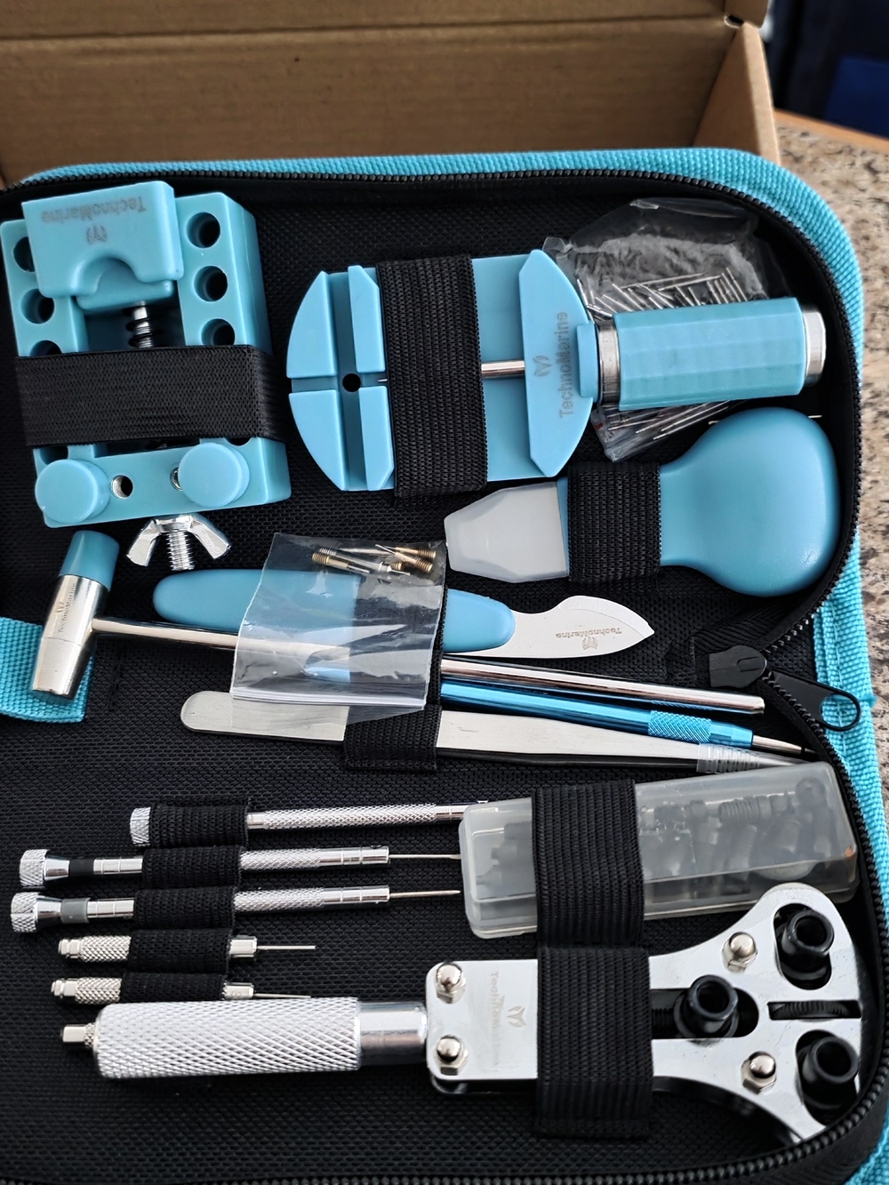 New Technomarine Turquoise Travel Pouch with White Logo